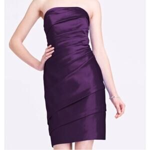 David's Bridal Purple Regency Strapless Dress Size 2